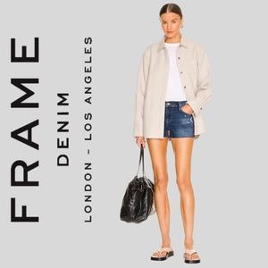 Frame Le Cut Off In Fulham Denim Shorts